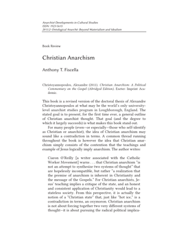 Christian Anarchism
