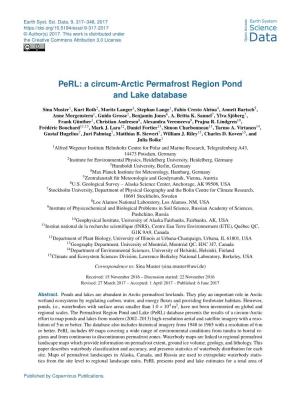 A Circum-Arctic Permafrost Region Pond and Lake Database