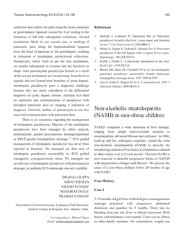 Non-Alcoholic Steatohepatitis (NASH) in Non-Obese Children