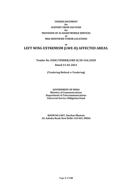 Left Wing Extremism (Lwe-Ii) Affected Areas
