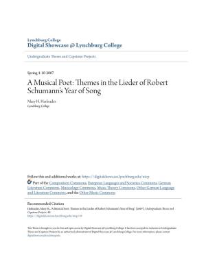 A Musical Poet: Themes in the Lieder of Robert Schumann's Year of Song