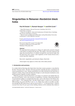 Singularities in Reissner–Nordström Black Holes CQGRDG