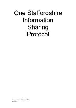 One Staffordshire Information Sharing Protocol