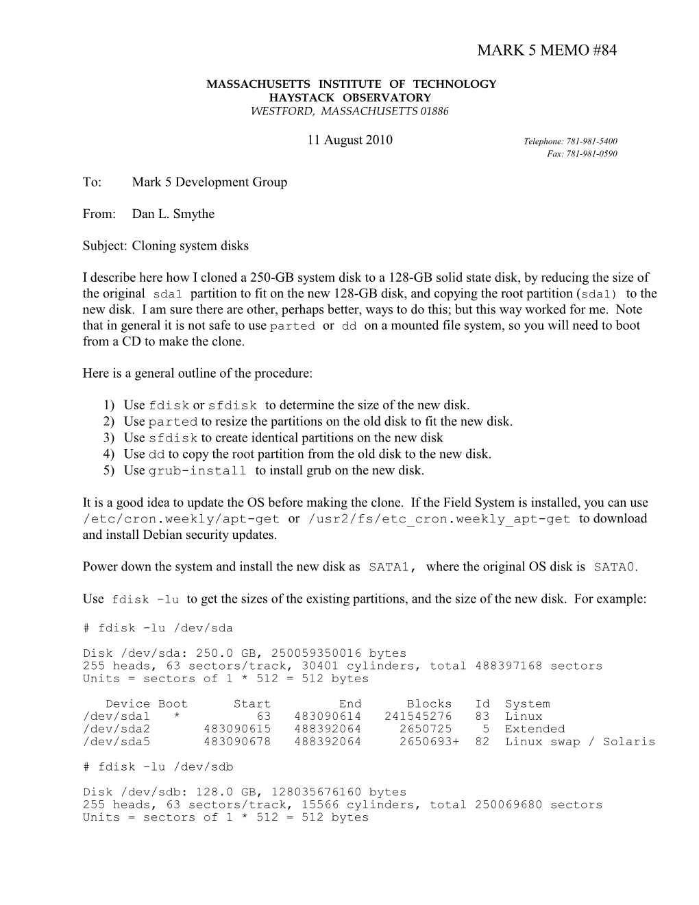 Revised: Cloning System Disks