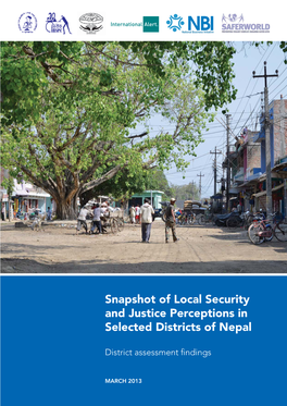 Snapshots of Local Security and Justice Perceptions In