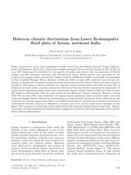 Holocene Climatic Fluctuations from Lower Brahmaputra Flood Plain