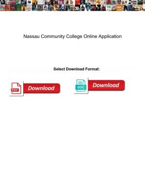 Nassau Community College Online Application