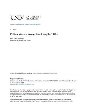 Political Violence in Argentina During the 1970S