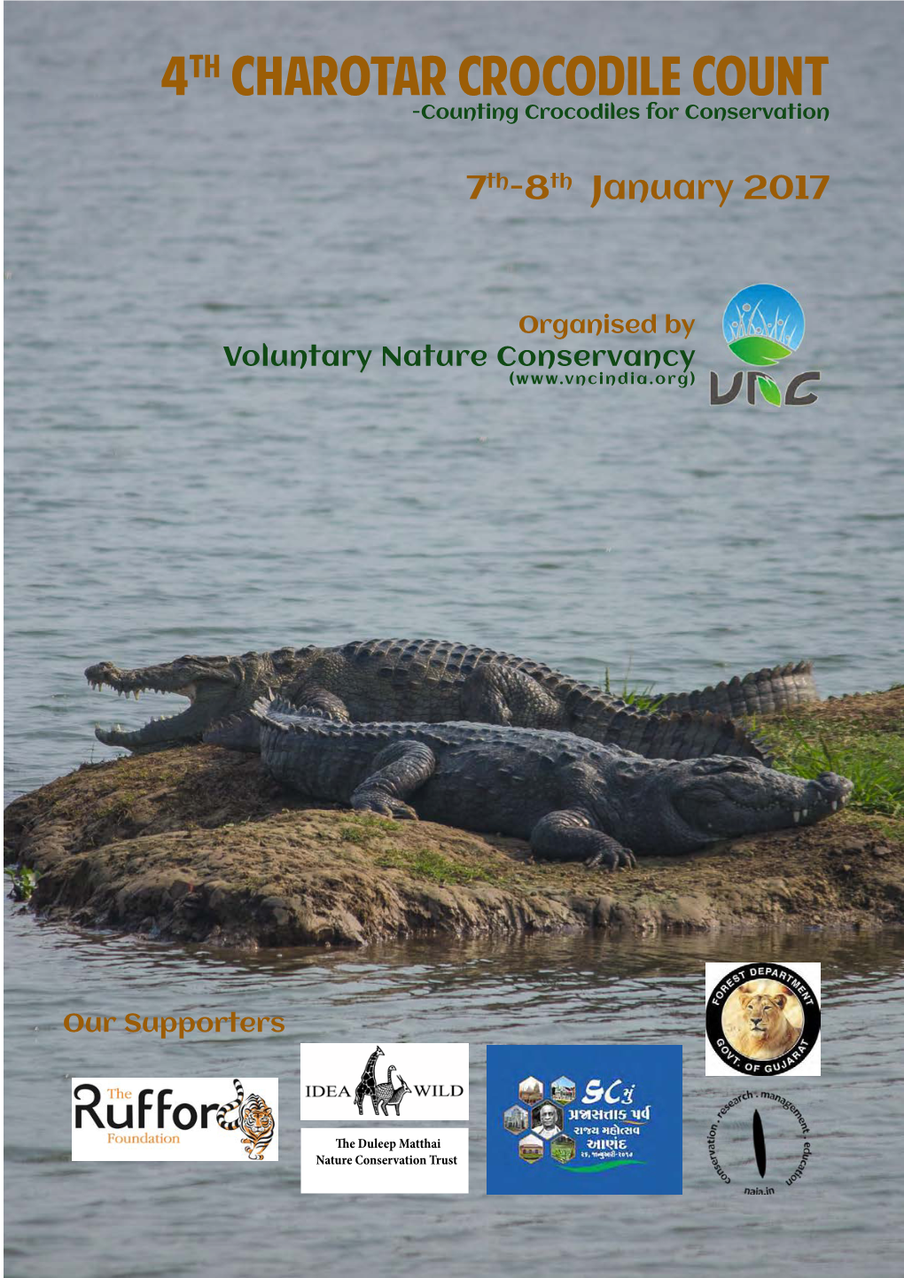 4Th Charotar Crocodile Count 4Th Charotar Crocodile-Counting Count Crocodiles 2017 for Conservation Organised by Voluntary7th Nature-8Th January Conservancy 2017