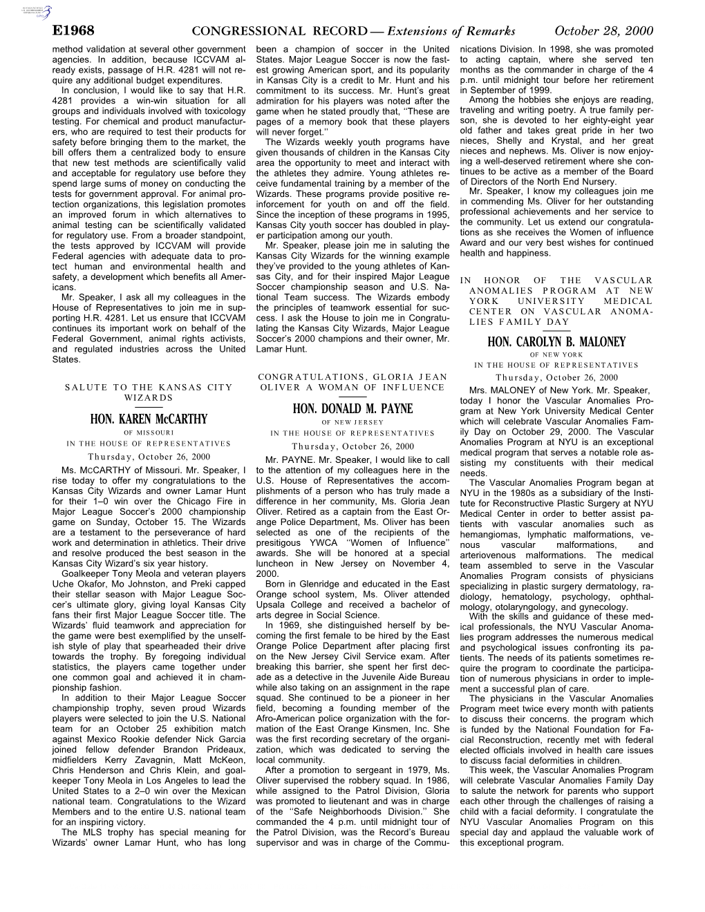 CONGRESSIONAL RECORD— Extensions of Remarks E1968 HON