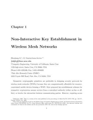 Non-Interactive Key Establishment in Wireless Mesh Networks