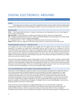 Digital Electronics: Arduino