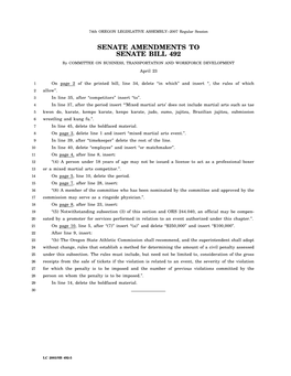 Senate Amendments to Senate Bill 492