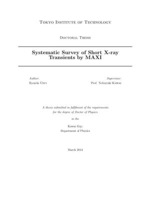 Systematic Survey of Short X-Ray Transients by MAXI