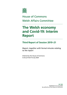 The Welsh Economy and Covid-19: Interim Report
