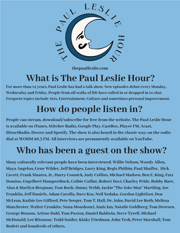 The Paul Leslie Hour Synopsis