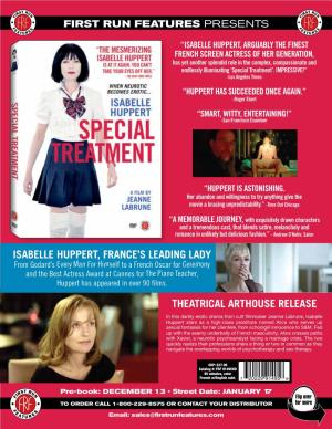 ISABELLE HUPPERT, France's Leading Lady Theatrical