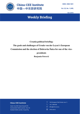 Croatia Political Briefing: the Goals and Challenges of Ursula Von