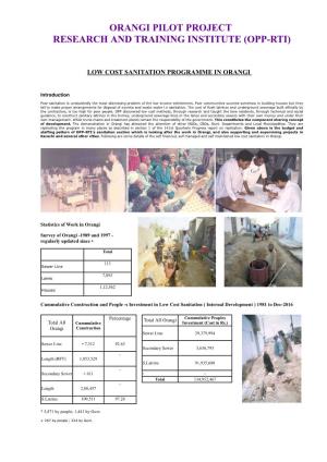 Low Cost Sanitation Programme in Orangi