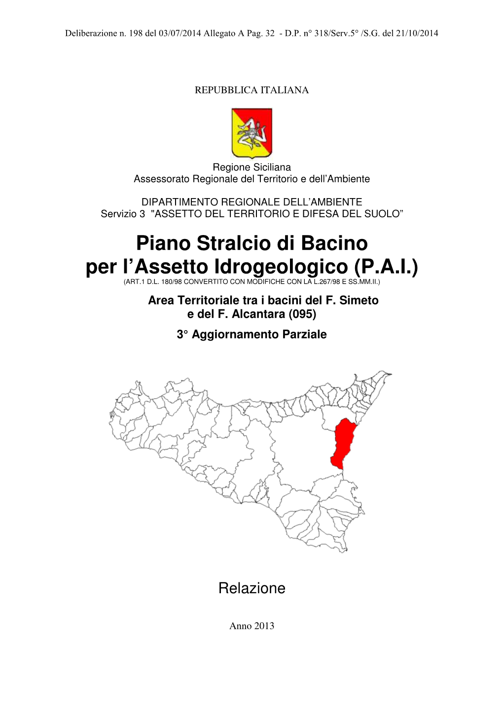 Piano Stralcio Di Bacino Per L'assetto Idrogeologico (P.A.I.)