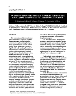 Analysis of Lymphatic Drainage in Various Forms of Leg Edema Using Two Compartment Lymphoscintigraphy