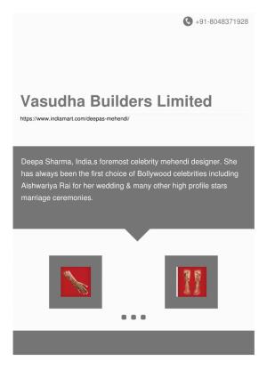 Vasudha Builders Limited