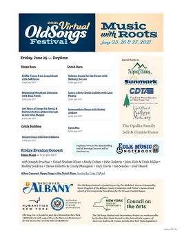Download the Virtual Old Songs Schedule PDF and Print It Out!