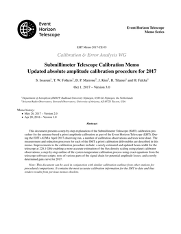 Submillimeter Telescope Calibration Memo Updated Absolute Amplitude Calibration Procedure for 2017