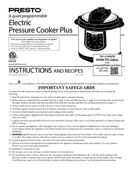 Electric Pressure Cooker Plus