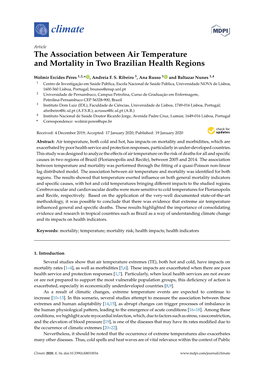 The Association Between Air Temperature and Mortality in Two Brazilian Health Regions