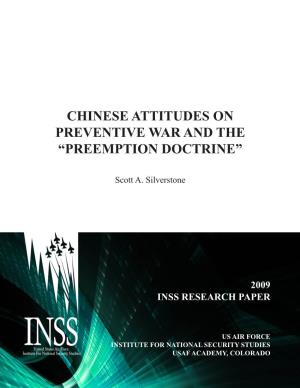 Chinese Attitudes on Preventive War and the “Preemption Doctrine”