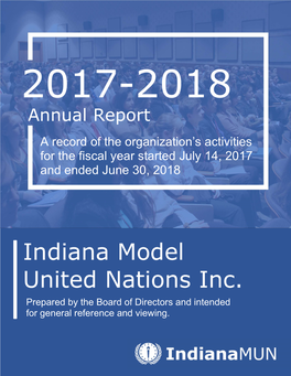Indiana Model United Nations Inc. Prepared by the Board of Directors and Intended for General Reference and Viewing