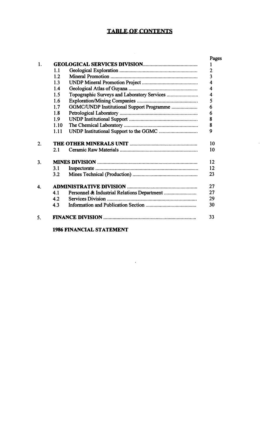 Table of Contents