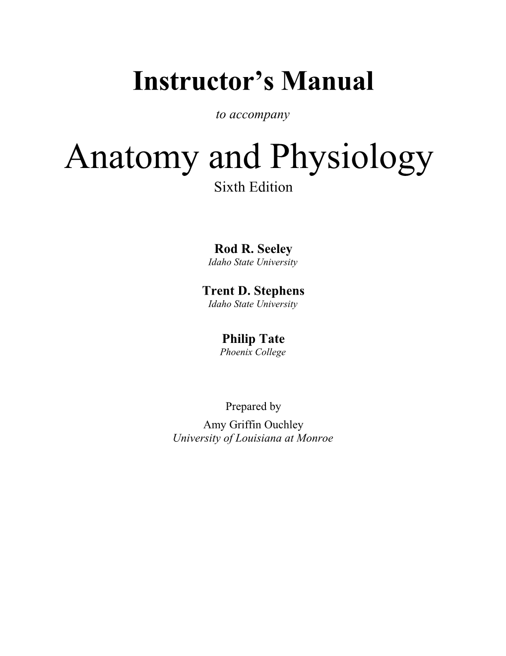 Instructor S Manual