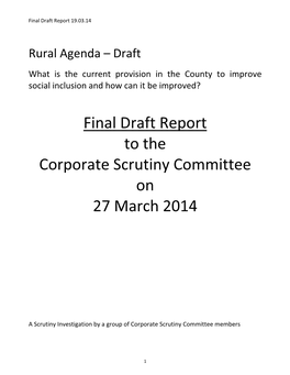 A Scrutiny Investigation by a Group of Corporate Scrutiny Committee Members