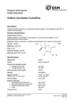 Sodium Ascorbate Crystalline