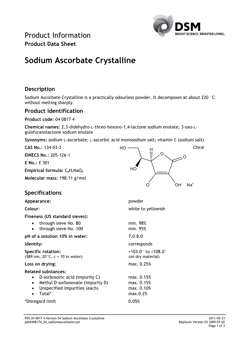 Sodium Ascorbate Crystalline