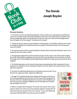 The Orenda Joseph Boyden