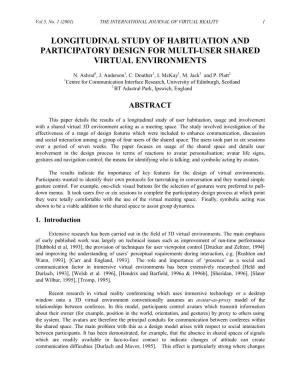 Longitudinal Study of Habituation and Participatory Design for Multi-User Shared Virtual Environments