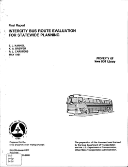 Intercity Bus Route Evaluation for Statewide Planning
