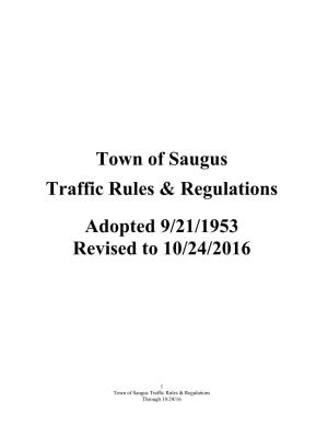 Town of Saugus Traffic Rules & Regulations