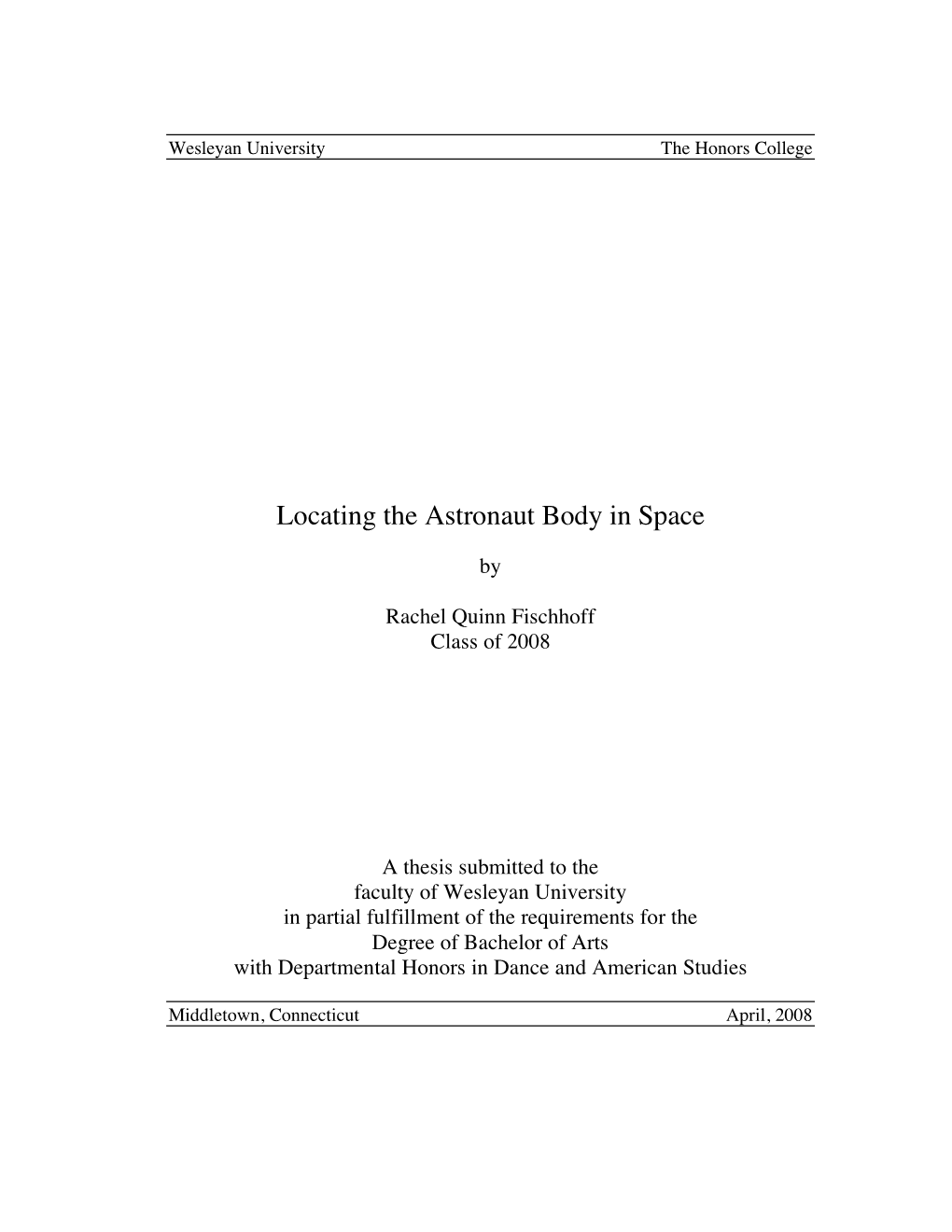 Locating the Astronaut Body in Space