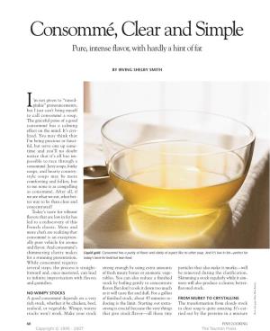 Consommé, Clear and Simple I