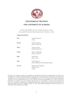 The Board of Trustees the University of Alabama