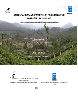 Landuse and Management Plan for Production Landscape in Munnar