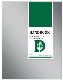 Handbook Replaces All Previous Editions and Is the Document of Record When Referencing the Operating Principles of the Arts & Sciences