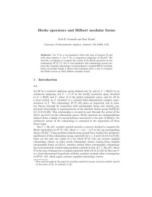 Hecke Operators and Hilbert Modular Forms