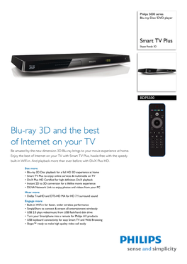 BDP5500/51 Philips Blu-Ray Disc/ DVD Player