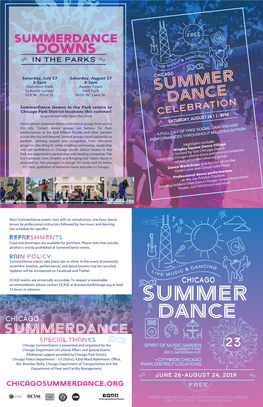 Chicago Summerdance Brochure 2019