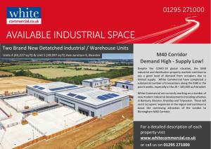 Two Brand New Detatched Industrial / Warehouse Units M40 Corridor